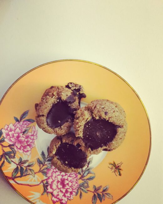 Chocolate Ganache Thumbprint Cookies